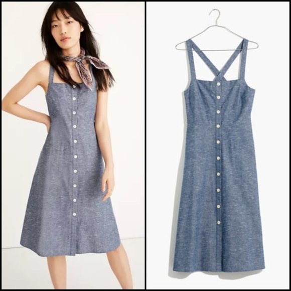 Madewell Dresses & Skirts - Madewell Chambray Button Down Midi Dress